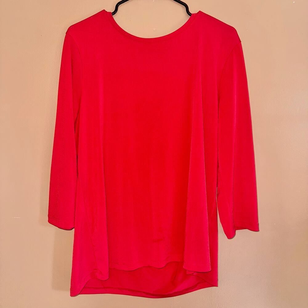 Chicos 3/4 Sleeve Blouse Top Red - Size 3 - Excellent Condition